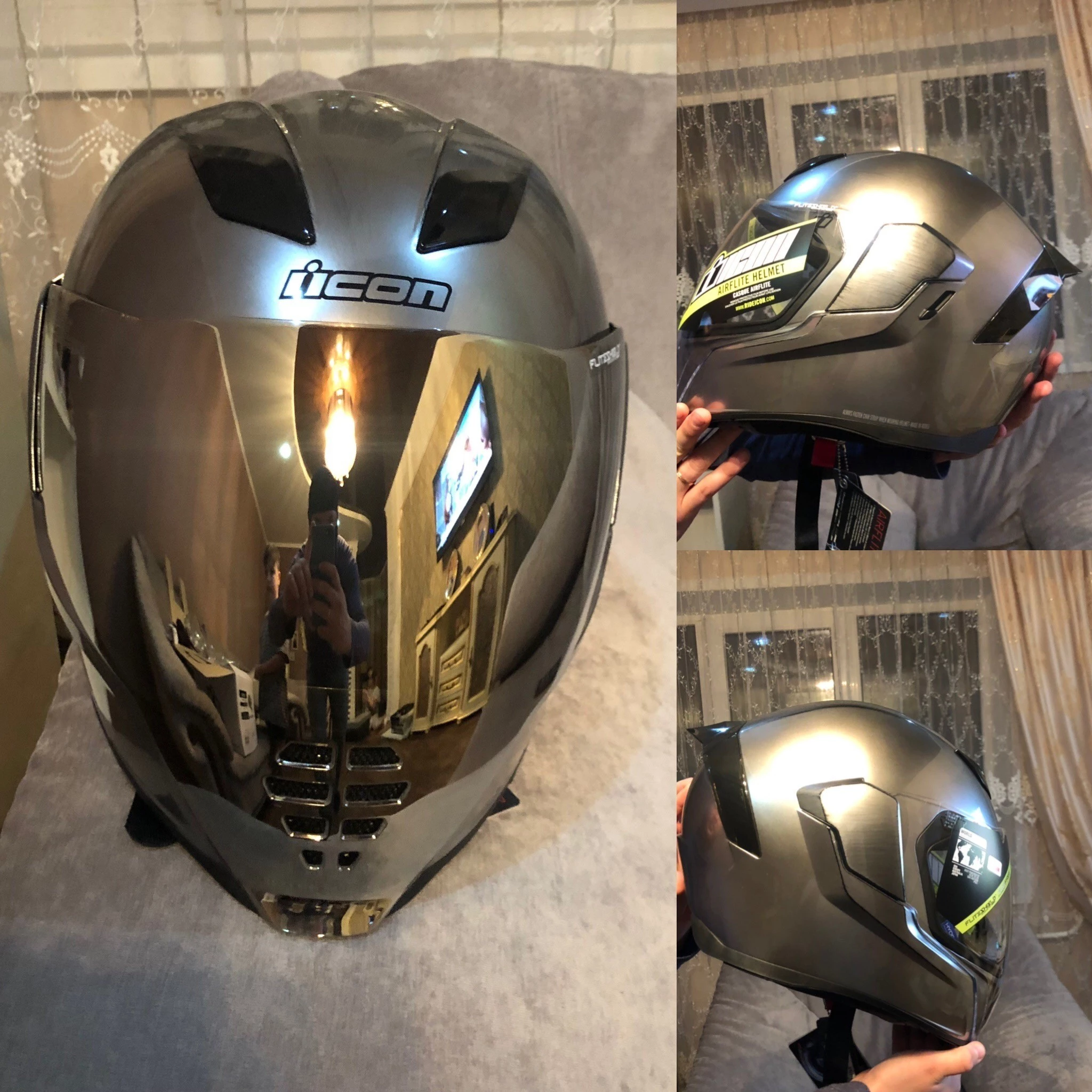 icon silver helmet